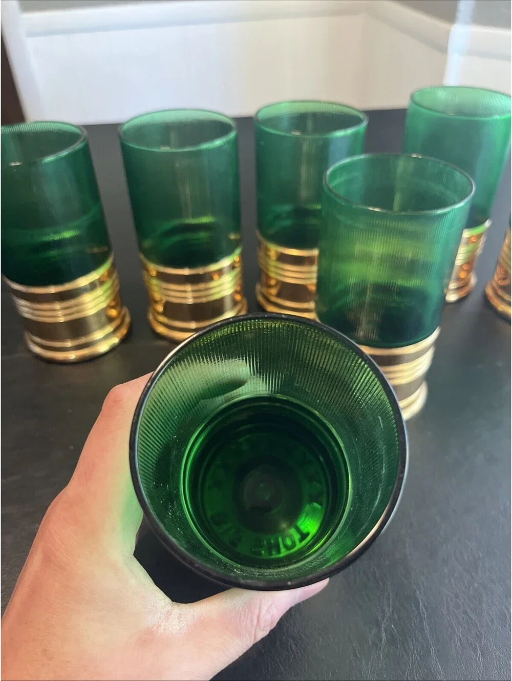 Trader Vic's | Big Shot | Shotgun Shell Glasses. Set Of 7. | By Morgantown Glass